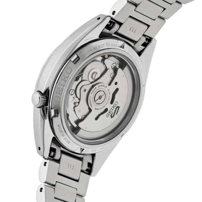 Seiko 5 Sports Automatic Green Dial Silver Steel Strap Watch for Men - SRPL57K1 - Image 6